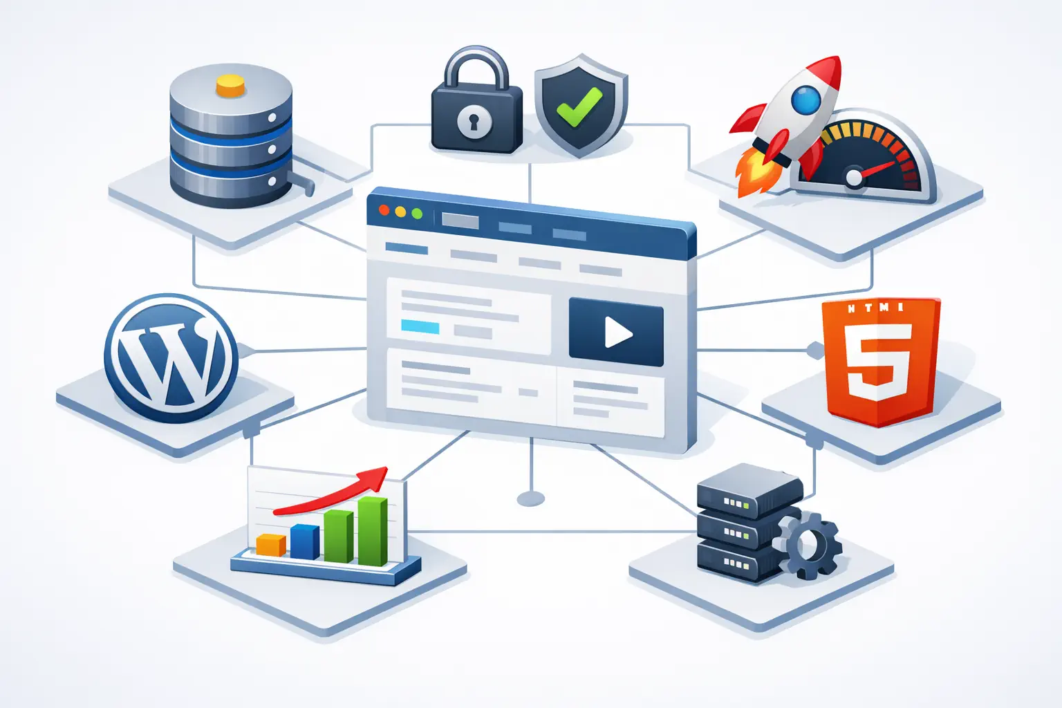 Digital growth and professional website development concept