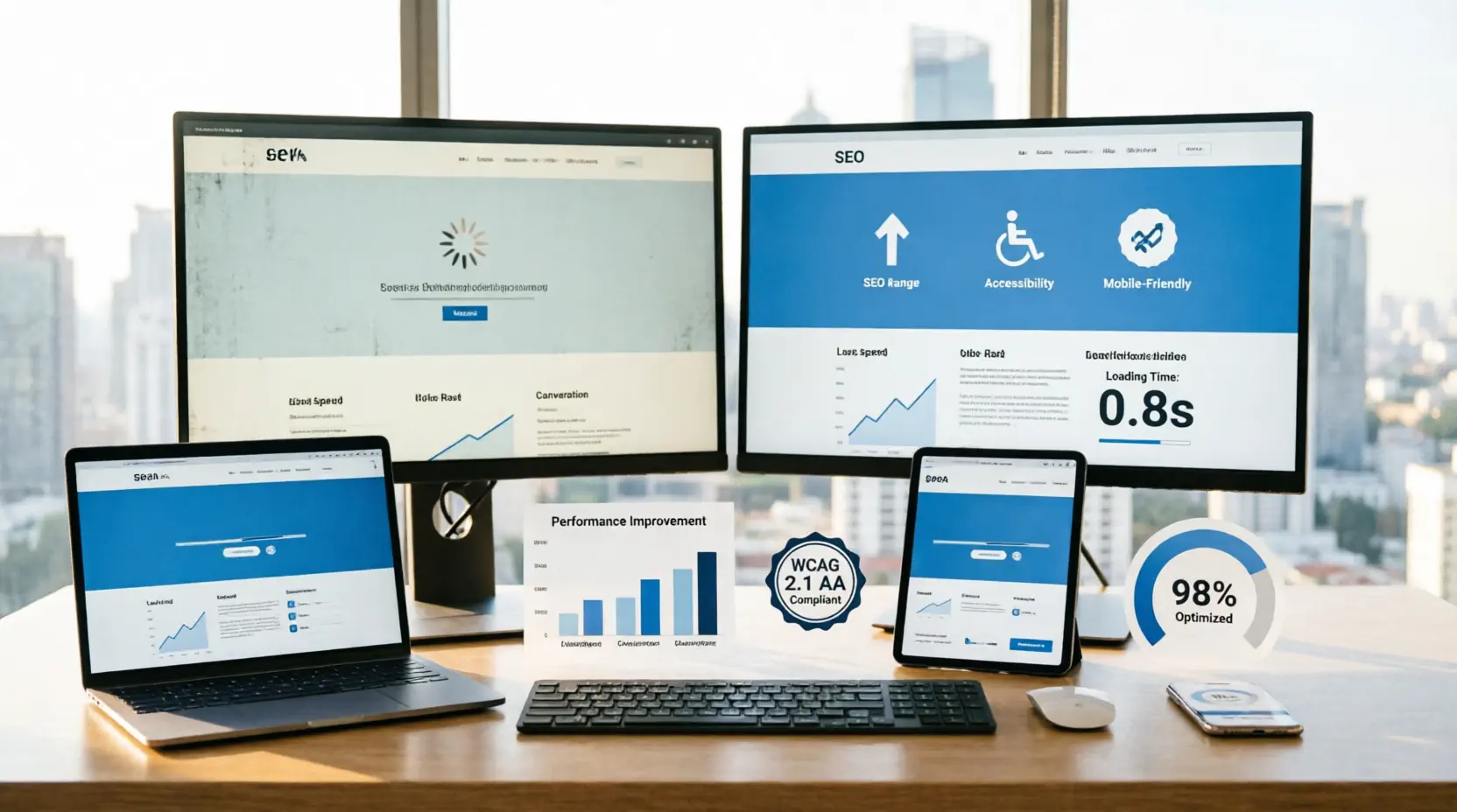 Website transformation and performance optimization concept