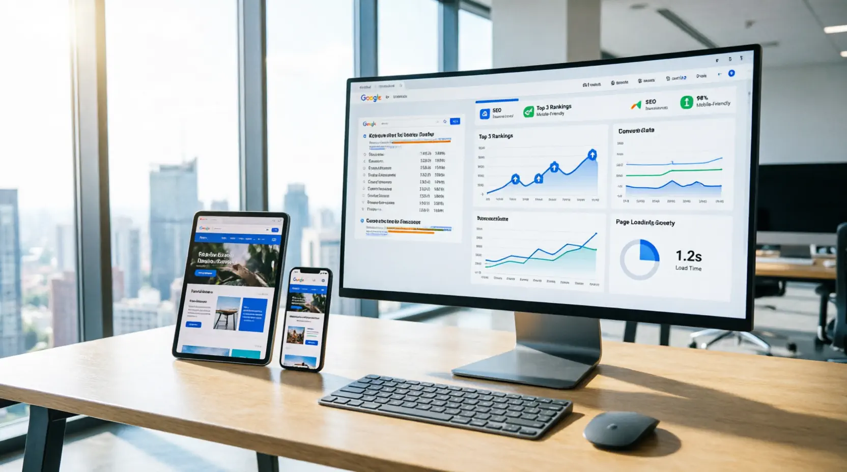Responsive website displayed on multiple devices - Alcanet Software & Graphics
