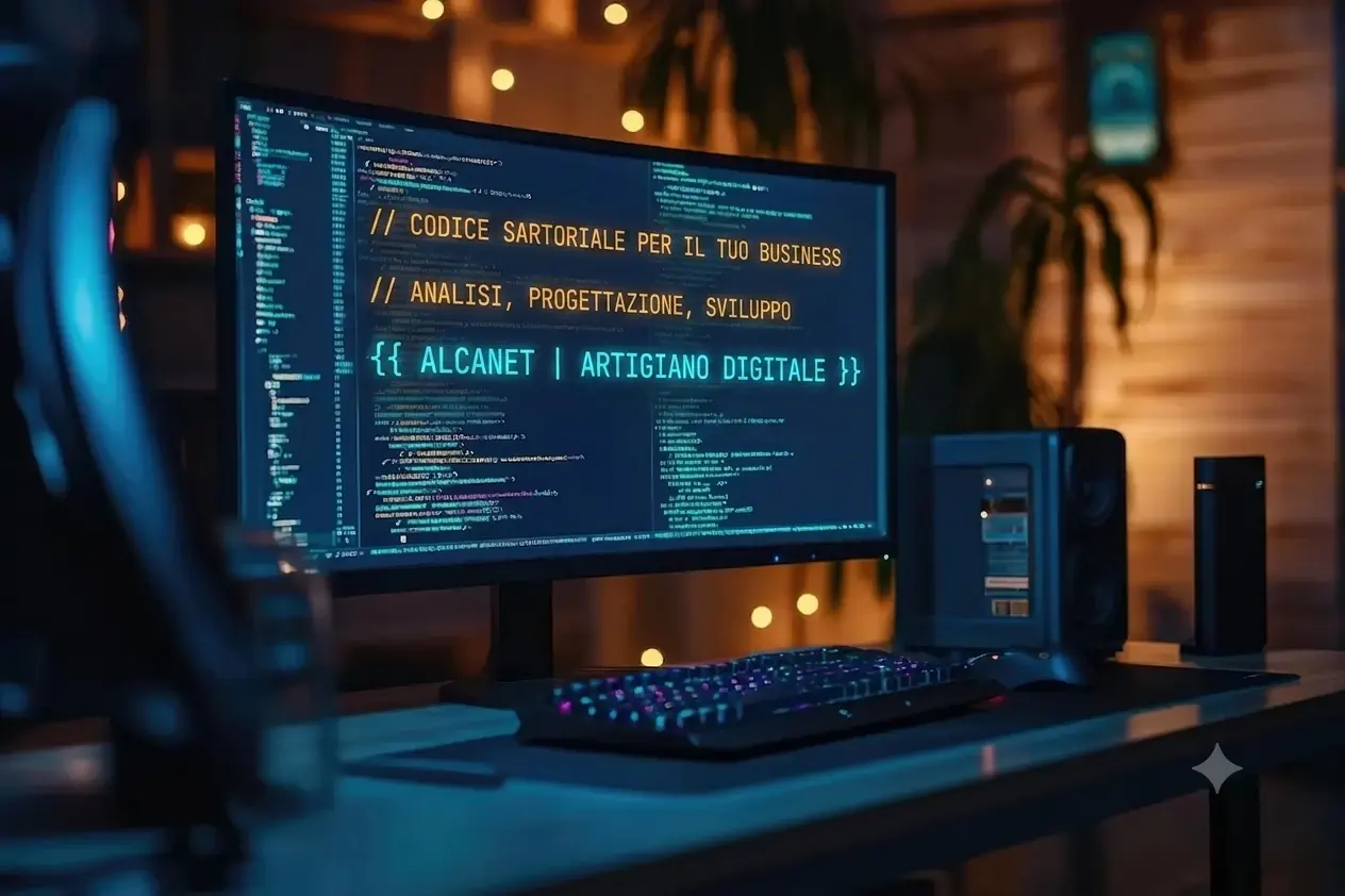Postazione di lavoro di Alberto Calcagno, web designer e sviluppatore software a Casale Monferrato