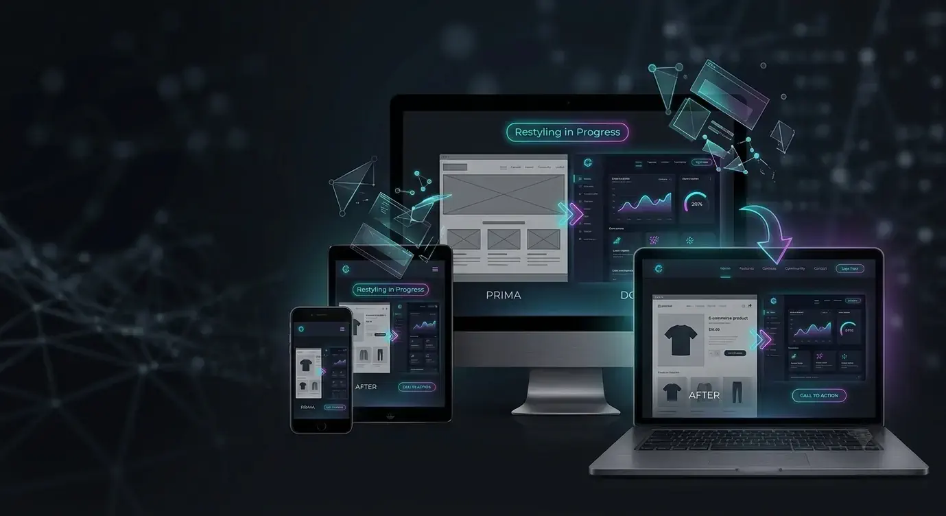 Service for website restyling: graphic renewal and technical improvement of online performance