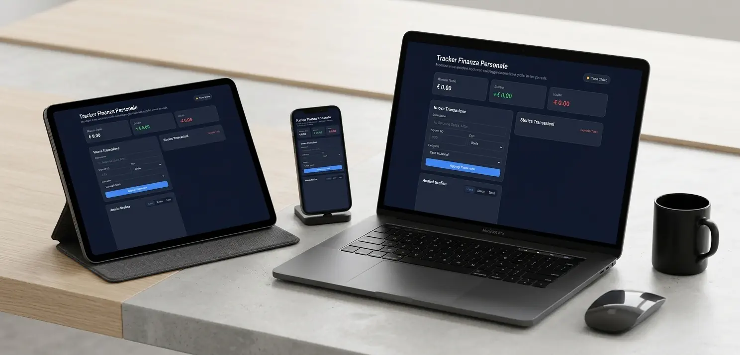 Dashboard dell'app Tracker Finanza Personale per la gestione del budget